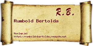 Rumbold Bertolda névjegykártya
